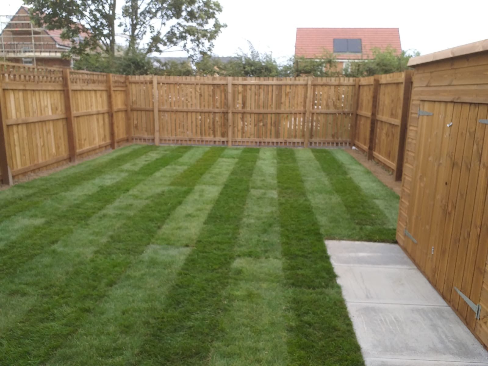 Freshly laid lawn in the North East
